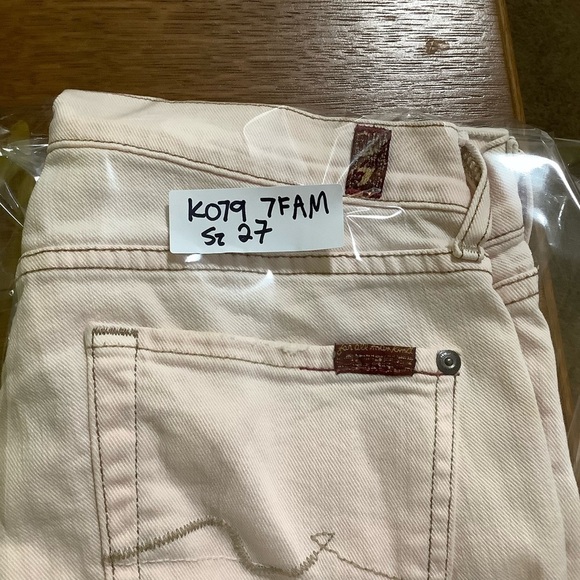 7 For All Mankind 7FAM Jeans Sz 27 Crop Bootcut Pink - Picture 10 of 10